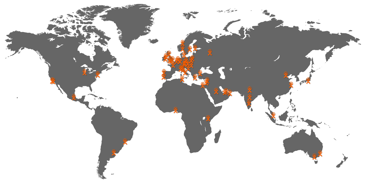 Map showing where MakeYourself works